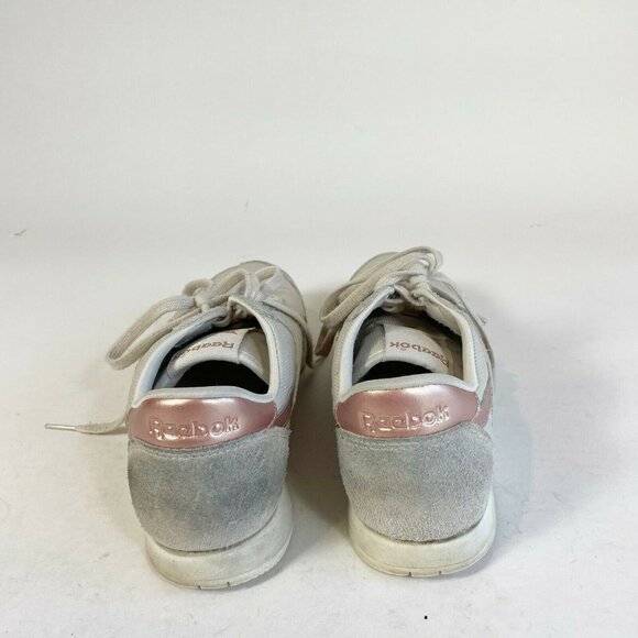 Reebok Womens Classic Nylon Slim Metallic Retro Sneaker Gray Pink 10 Low AQ9832 - Picture 4 of 10